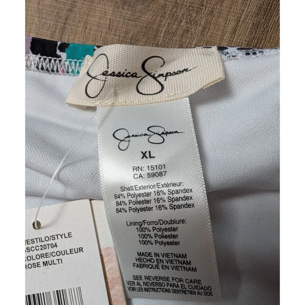 NWT Jessica Simpson Multicolor Animal Print  Size XL Hipster Swim Bottom $46